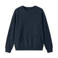 thumbnail image 5 of Womens Sweatshirt with Pockets Lightweight Long Sleeve Round Neck Sweatshirt Keep Warm Tops, 5 of 7