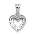 thumbnail image 3 of 14k White Gold Polished Finish Open Back 1/10-CT Diamond Heart Design Charm Pendant, 3 of 4
