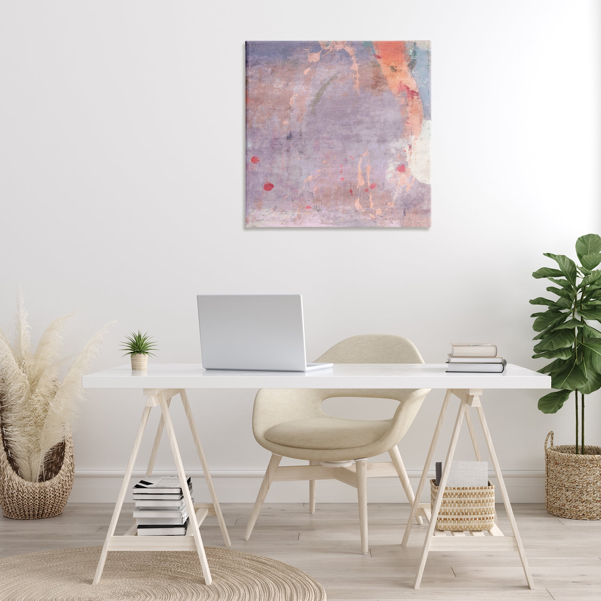 Stupell Industries Abstract Purple Ombre Abstract Painting Gallery Wrapped Canvas Art Print Wall Art, 30 x 30