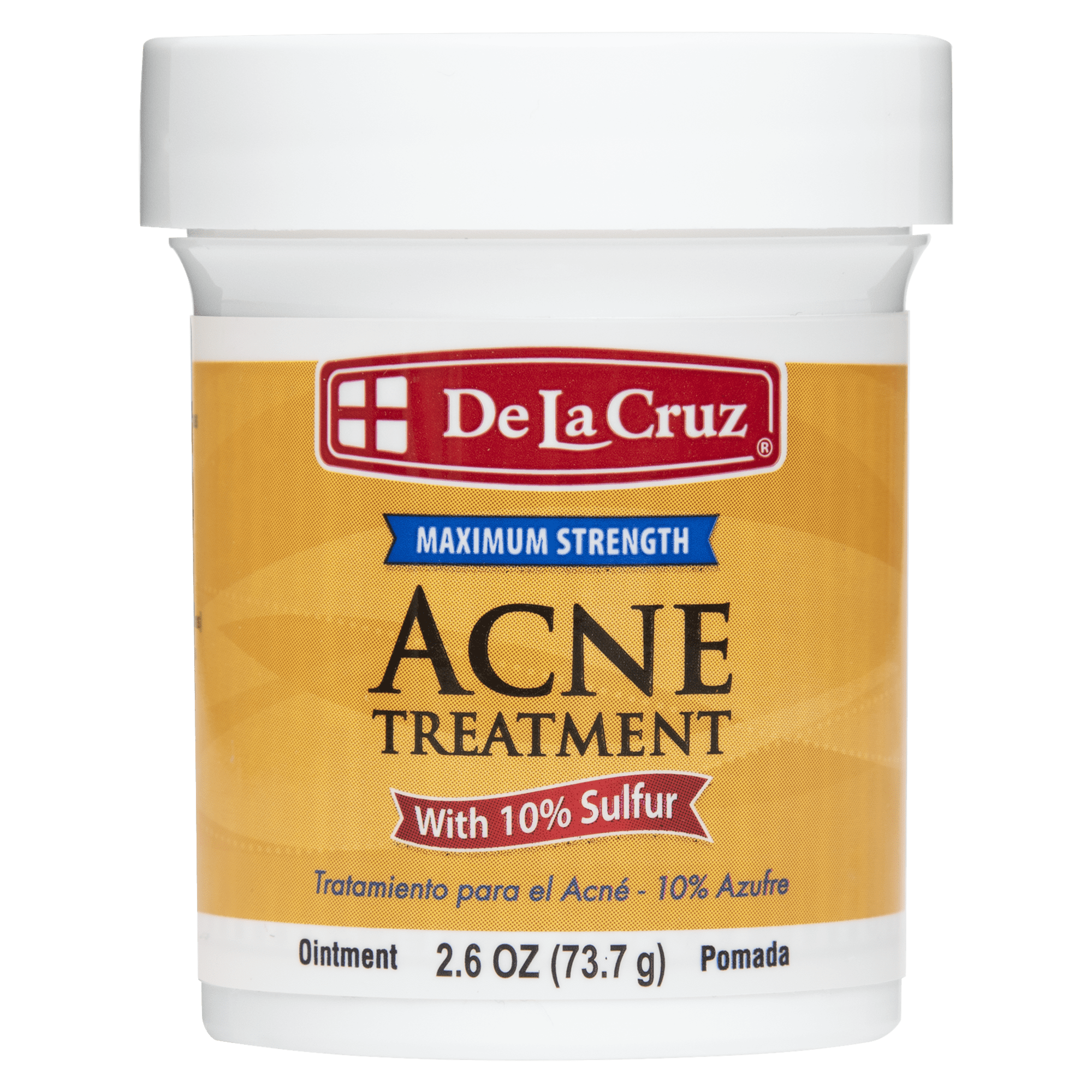De La Cruz Acne Treatment with 10% Sulfur Natural Skincare for Cystic Acne, Pimples Blackheads 2.6 Oz