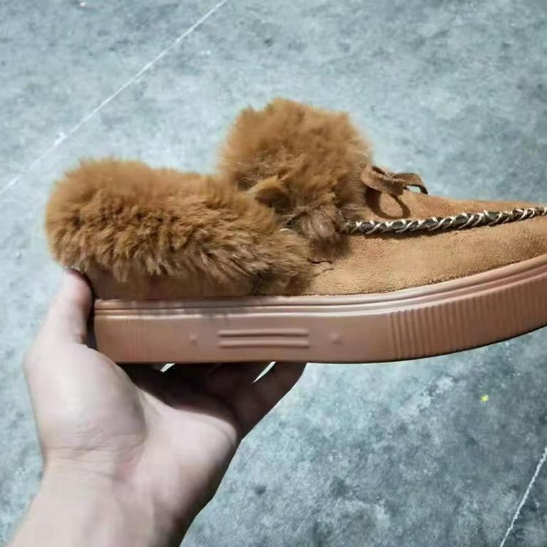 Faux fur 2025 moccasin boots