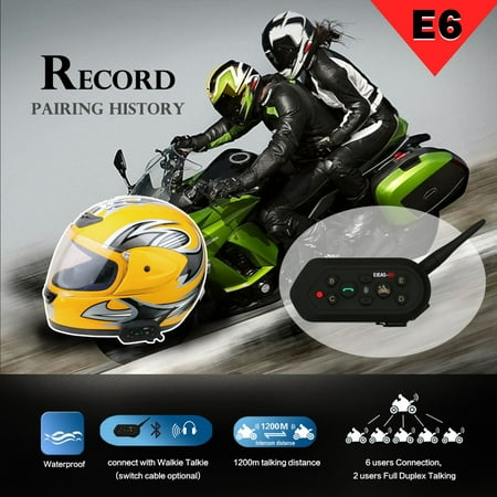 2 Pieces Motorcycle Helmet E6 blueteeth Intercom Headset 1300M Range 6 Riders Sports Headsets Scooter Interphone
