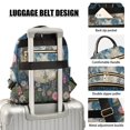thumbnail image 4 of JIALIOU Mini Backpack Purse for Women Quilted Casual Daypack Small Travel Shoulder Bag, Wildflowers and Trees Surrounded Full Moon, 4 of 7