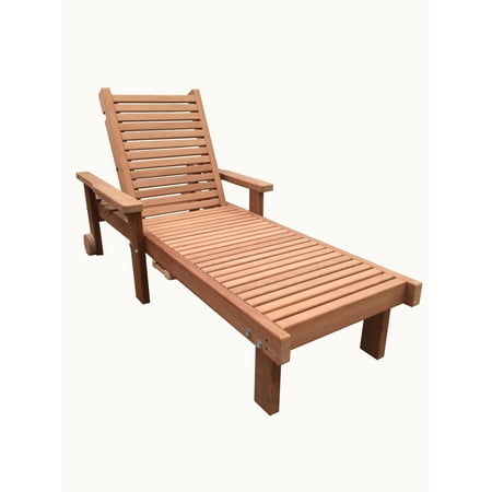 Sun Clear-No stain Redwood Outdoor Chaise Lounge