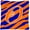 Blue And Orange, variant on Monogram Initial O Tiger Stripe Blue and Orange Fabric Decorative Pillow