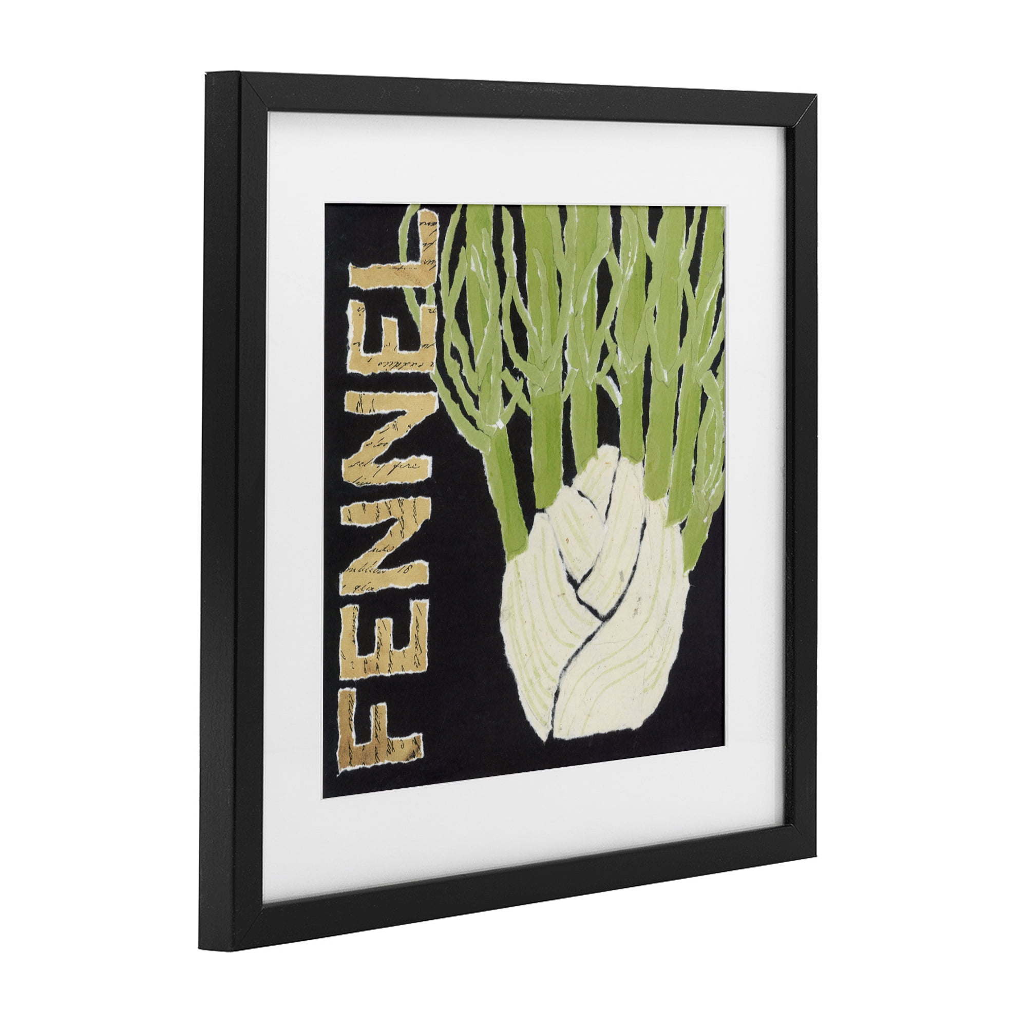 Stupell Industries Fennel Root Vegetable Black Framed Print Under Glass, design by Nancy Overton