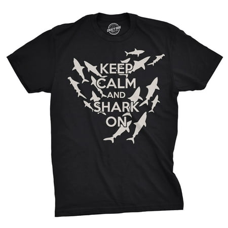 Keep Calm and Shark On T Shirt Funny Aquatic Meme