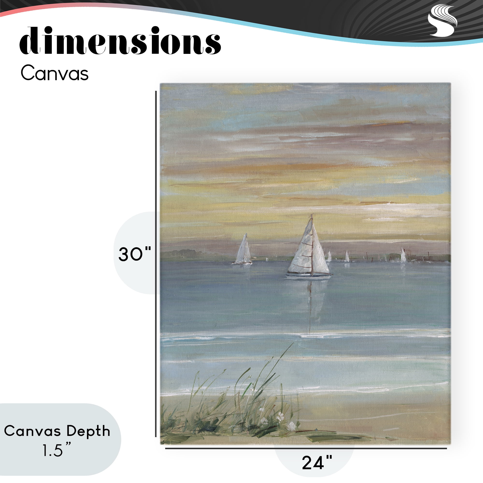 Stupell Industries Coastal Sailboats At Twilight Canvas Wall Art, design by Sally Swatland