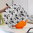 thumbnail image 3 of HELLHERO 1Pcs Coffee Pot Cloth Covers with Keep Warm Polyester Canvas Keep Warm for Household, Black Paw Prints on White, 3 of 8