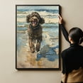 thumbnail image 6 of Funny Dog on Beach Canvas Wall Art, Irish Water Spaniel Dog Picture Ocean Artwork for Bathroom Bedroom Living Room, Art Decor 8x12 Inches, 6 of 6