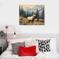 thumbnail image 5 of Acheng  Mountain Elk Animal Canvas Wall Art Art Picture Print Colorful Decorative Painting Canvas Decor Posters for Living Room Bedroom Office  20x16in, 5 of 6