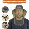 thumbnail image 4 of ASTRAEA Mosquito Head Net Hat with Neck Flap, Wide Brim Sun Hat UPF 50+ UV Protection Safari Cap for Men Women Outdoor Fishing Hiking Gardening, Camouflage Green, 4 of 7