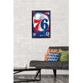 thumbnail image 2 of NBA Philadelphia 76ers - Maximalist Logo 23 Wall Poster, 14.725" x 22.375" Framed, 2 of 5