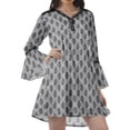 thumbnail image 3 of Moomaya Printed V-Neck Mini Dresses Women Flounce Sleeve Beach Dresses Women, 3 of 6