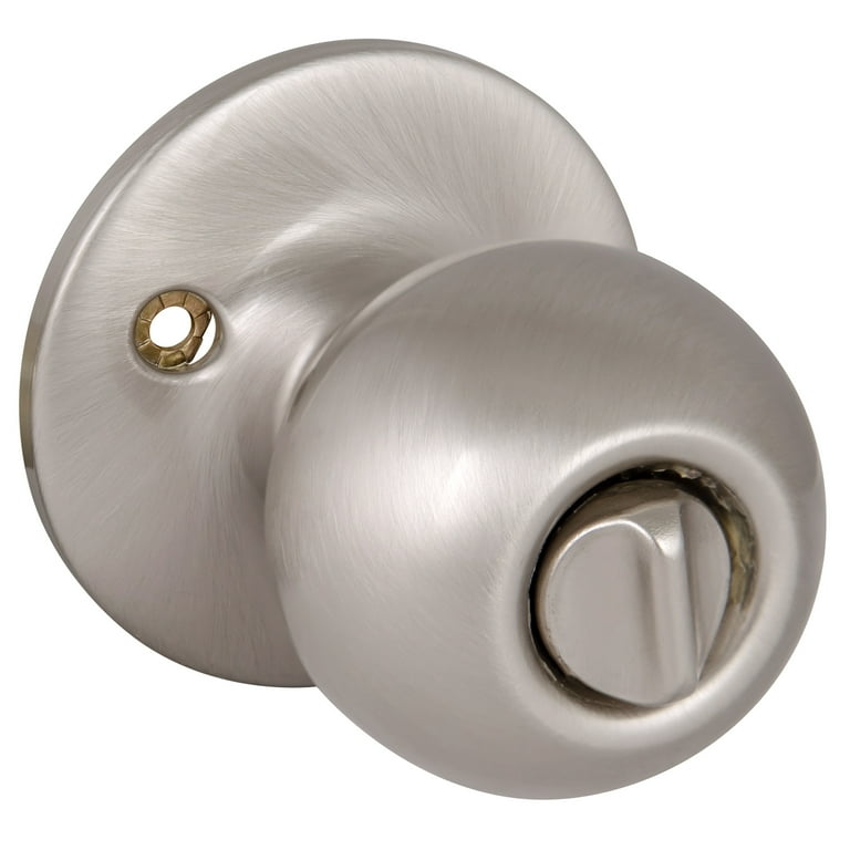 BESTTEN Keyed Entry Door Knob with Lock, Interior and Exterior Door Lock,  Standard Ball, Satin Nickel 