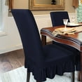 thumbnail image 2 of PiccoCasa Elastic Removable Polyester Spandex Elegant ruffled Chair Cover, Navy Blue, 1pcs, 2 of 7