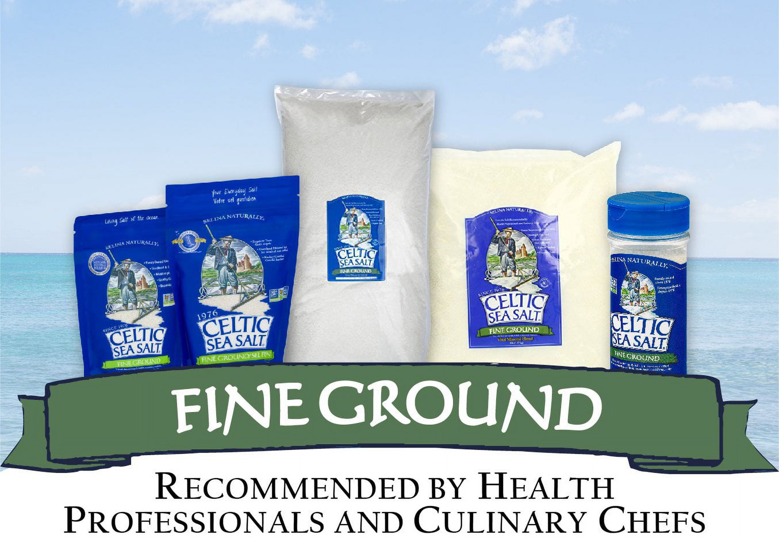 Celtic Sea Salt Fine Ground Sea Salt Bag 16 oz Pack of 3