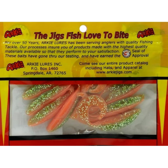 Arkie Lures Pro Model Soft Curl Tail Minnow, Orange & Chartreuse, PRM-3