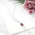 thumbnail image 4 of Gem Stone King 925 Sterling Silver Red Tiger Eye Pendant Necklace for Women | 2.03 Cttw | Gemstone Birthstone | Emerald Cut 9X7MM | With 18 inch Silver Chain, 4 of 4