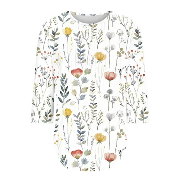 LiMoi T Shirts for Women Trendy Fitted Womens Summer Fashion 2025 3/4 Sleeve Tops Tshirts Shirts Long Printed Graphic Tees for Women my items ordered