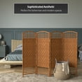 thumbnail image 5 of Red Lantern 4 ft. Short Fiber Weave Folding Screen - Dark Beige - 4 Panels, 5 of 6