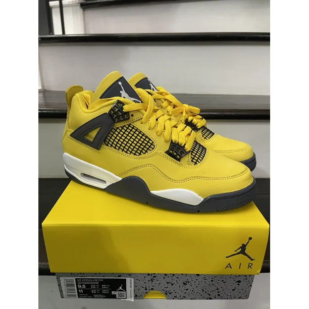Ni - ke Ni - ke Air Jordan 4 Retro Lightning Tour Yellow Mens Size 9.5 2021 CT8527-700