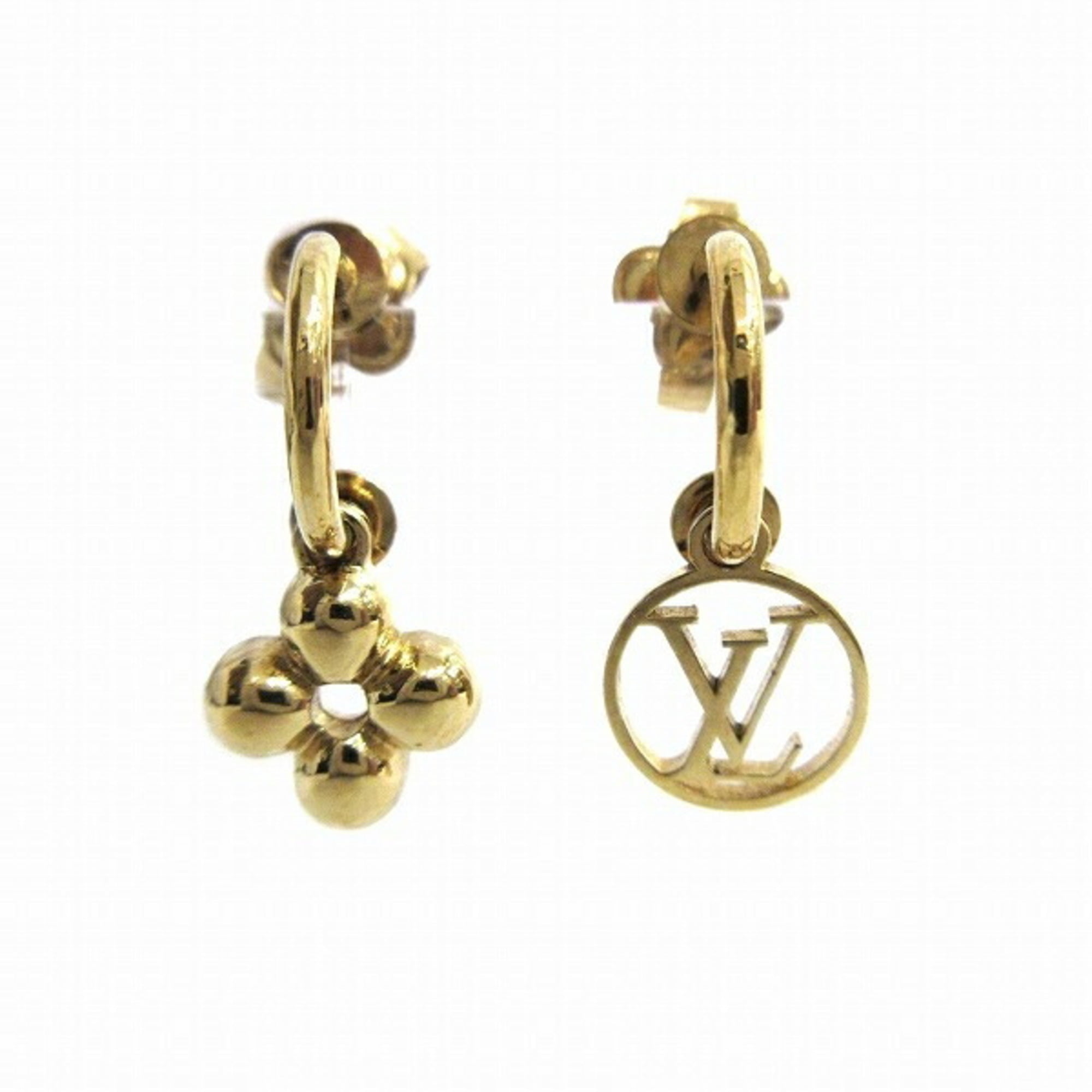 LOUIS VUITTON Earrings accessories Bookle d'Oreille Louise LV circle  gold NEW
