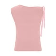 thumbnail image 6 of ITSAME Women's Tank Tops, Sweet Bow Shoulder Loose Fit Crew Neck Summer 2025 Causal Fashion Blouse Pink L, 6 of 7