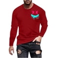 thumbnail image 2 of LEBONYARD Mens Tops Clearance,Mens Hoodies Sweatshirts,Men's Printed Long Sleeved Top Long Sleeved Round Neck Top/shirt Red XXXXXL, 2 of 4