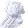 thumbnail image 4 of TELOLY 4Pairs Kids Socks,4-6 Years Old Ruffle Socks,Plain Style Lace Socks,Combination1, 4 of 7