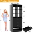 thumbnail image 3 of iSunirm 23.6'' Modular Closet System with 3 Drawers and 6 Cube Storage, Freestanding Wood Walk-in Closet Organizers, Black, 3 of 8