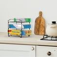 thumbnail image 7 of Upgraded Non-Slip Kitchen Wrap Organizer Rack – Stackable Foil & Plastic Wrap Storage for Cabinets/Countertops – Space-Saving Design, 7 of 7