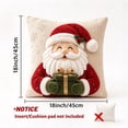 thumbnail image 6 of Christmas Santa 3D Throw Pillow Cover, 17.72 Inch Linen Cushion Case with Cartoon Design, Winter Holiday Decor for Sofa Bed, 6 of 6