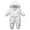 White-B, variant on Toddler Snowsuit Winter Outwear Romper for Toddler Warm Jumpsuit Solid Color Warm Windproof Girl Clothes for Little Boys 6-12 Months