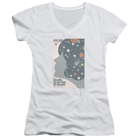 Star Trek Tos Episode 28 Junior Women's V-Neck T-Shirt White