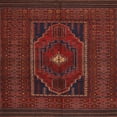thumbnail image 1 of Ahgly Company Indoor Square Traditional Chestnut Brown Persian Area Rugs, 6' Square, 1 of 6
