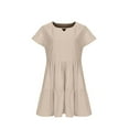 thumbnail image 5 of Dresses for Women Short Sleeved Round Neck Summer Casual Color Blocking Dress, 5 of 5