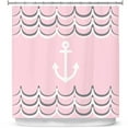 thumbnail image 1 of Shower Curtains 70" x 73" from DiaNoche Designs by Organic Saturation - Anchor Waves Blush Pink, 1 of 1