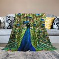 thumbnail image 2 of Orinice Peacock Feathers Warm Lightweight Blanket Soft Fleece Throw Blanket for Living Rooms Sofa Decor All Seasons - Multiple Sizes Available 50x60in, 2 of 6