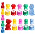 thumbnail image 1 of Juguetes apilables de bloques de dinosaurios, juguetes para contar y combinar formas, juguetes de dinosaurios, juguetes sensoriales, juguetes educativos apilables para niños pequeños, niñas, regalos d, 1 of 6