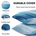 thumbnail image 4 of Waterproof Throw Pillow Covers Set of 2, 16x16 Inch Blue Coastal Wave Decorative Pillowcases Outdoor Pillow Slip Cushion Covers Set for Couch Tent Summer Nautical Oil Painting Ocean, 4 of 7