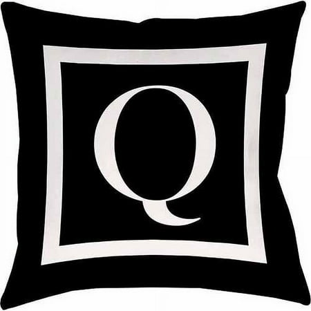 IDG Classic Block Monogram Decorative Pillow - Black