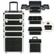 thumbnail image 3 of Estuche de maquillaje OUDMAY, organizador profesional con ruedas 4 en 1, color negro, 3 of 7