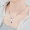 thumbnail image 6 of Cremation Jewelry Memorial Birthstone Bar Necklace Handcrafted Waterproof Human Ashes Urn Container with Free Funnel Kit and Velvet Jewelry Box [February], 6 of 7
