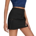 thumbnail image 5 of WEAIXIMIUNG Low Waist Cargo Skirt Women Button Mini Cargo Skirt With Pocket A Line Skirt Trendy 2024 Women Skirt Set Winter Black L, 5 of 5