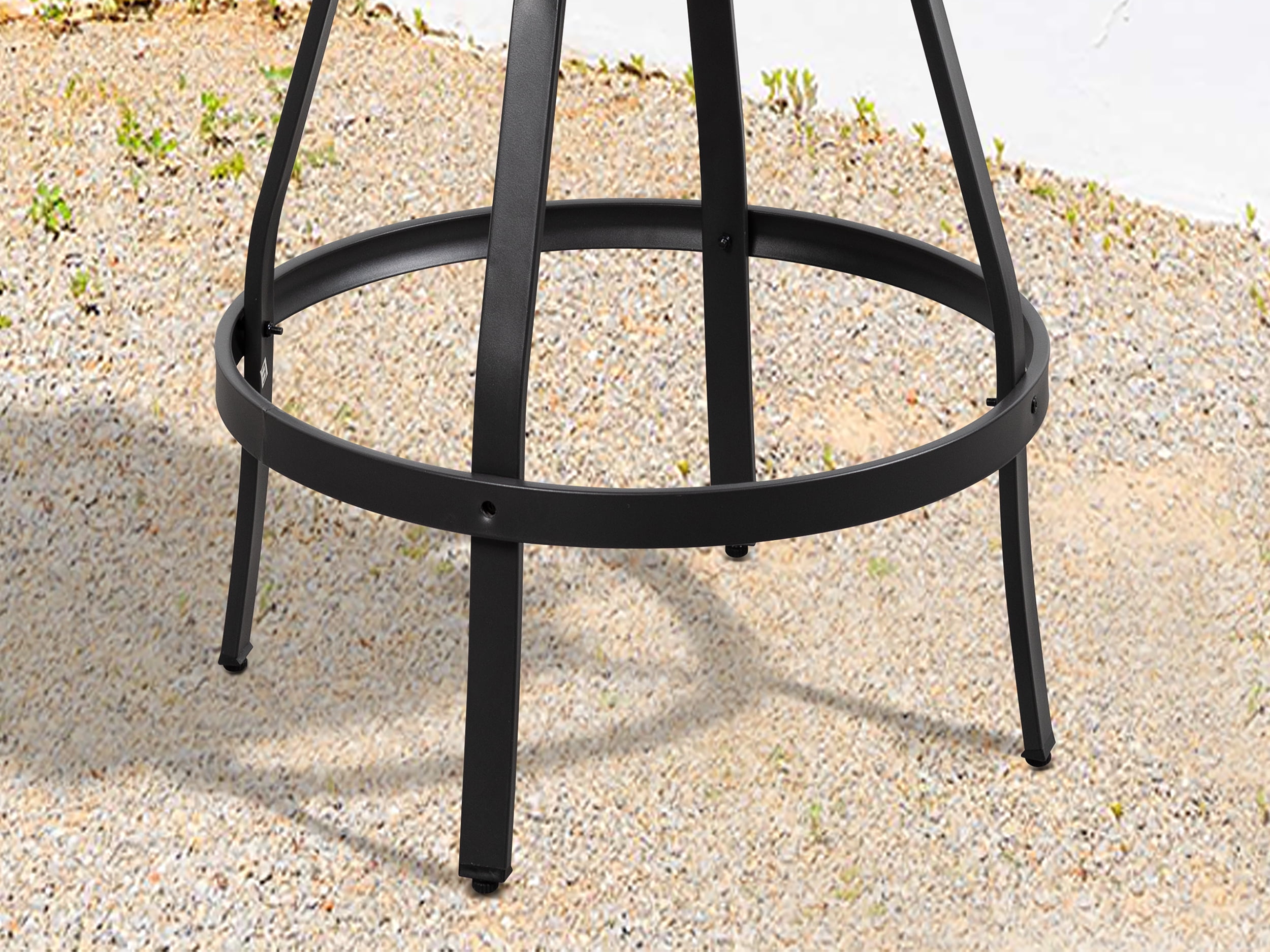Walsunny 2 Piece Outdoor Swivel Metal Bar Stools Patio Height Textilene Chairs with High Back and Armrest, Gray