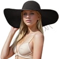 thumbnail image 1 of Floppy Big Beach Sombreros de Paja para Mujer Plegable Verano ala Ancha Sombrero para el Sol Plegable Sombrero de Paja de Viaje para Mujer Sombrero Fedora, 1 of 5