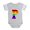 Heather Gray, variant on CafePress - Rainbow Letter P - Cute Infant Baby Football Bodysuit