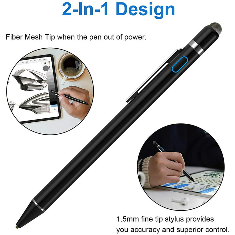 Stylus Pens for Touch Screens,Universal Fine Point Stylus for iPad, iPhone,  Samsung, iOS/Android Smart Phone and Other Tablets, Active Stylus Stylist  Pen Pencil for Precise Writing/Drawing 