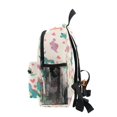 thumbnail image 4 of FORMRS Kids School Backpack with Front Zippered Pocket 12" Student Travel Daypack, Beige Cartoon DinosaurPattern, 4 of 6